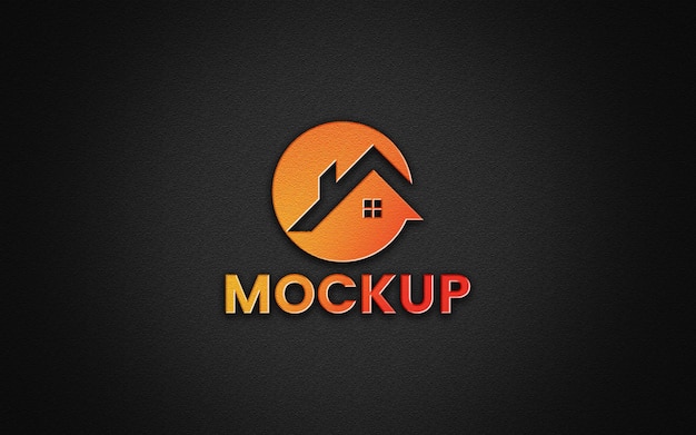 3d wall logo mockup