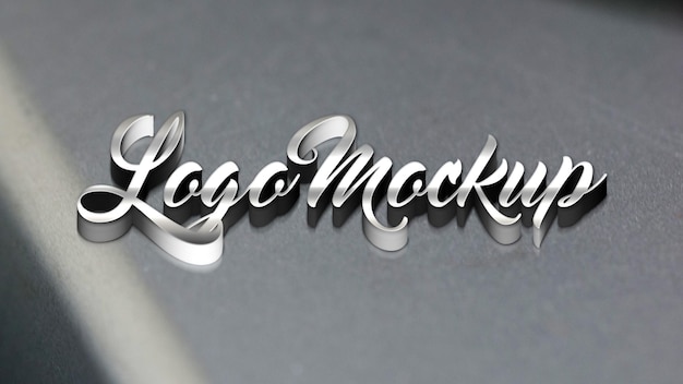 PSD 3d wall logo mockup