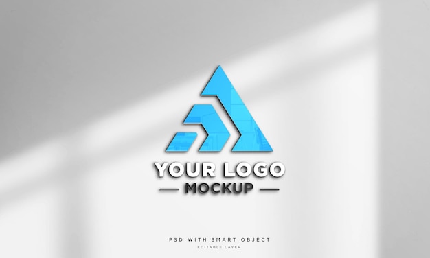 PSD 3d wall logo mockup