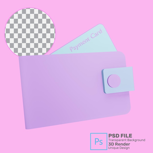 PSD 3d кошелек и платежная карта icon premium psd