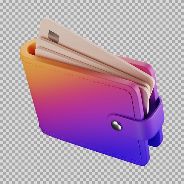 PSD 3d wallet dynamic gradient icon