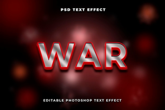 Modello di effetto testo di guerra 3d