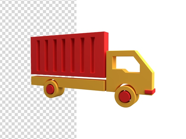 3d warehouse truck icon. Isolated 3d icon of logistic truck