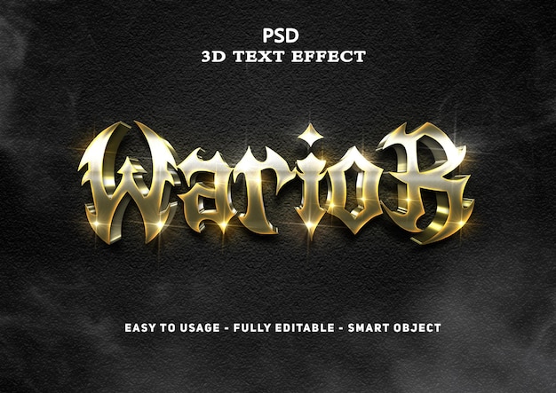 PSD 3d warior text style effect