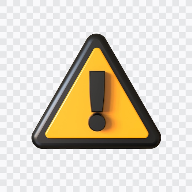 3d warning symbol design isolated