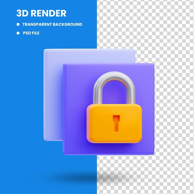 3d warstwowe renderowanie ilustracji ikony bezpieczeństwa cybernetycznego