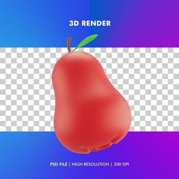 3d water apple illustration isolated