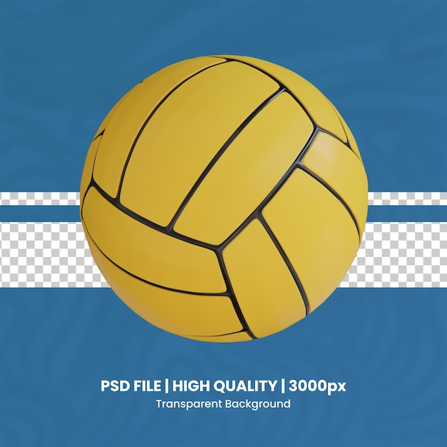 3d water polo ball icon illustration transparent background sport ball 3d set