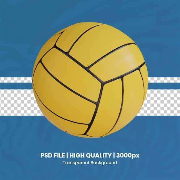 PSD 3d water polo ball icon illustration transparent background sport ball 3d set