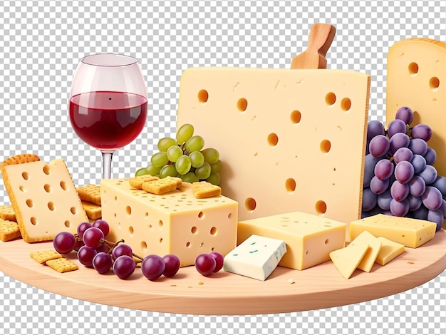 PSD 3d watercolor illustration cheese board