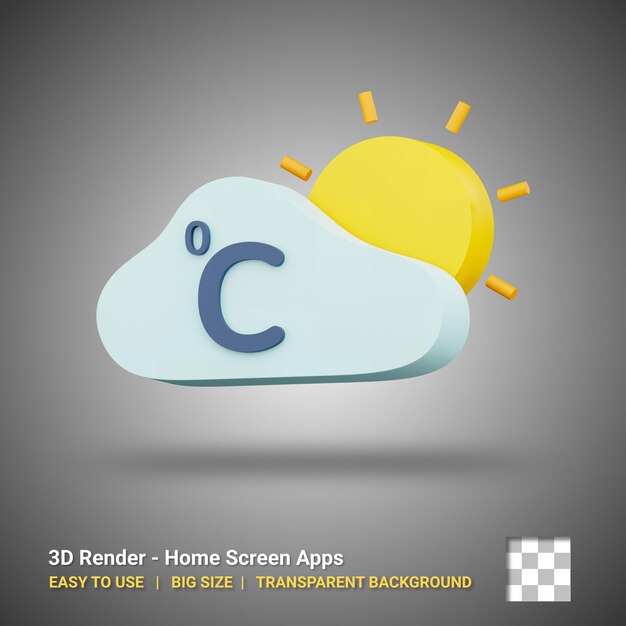 3d weather icon illustration with isolated design