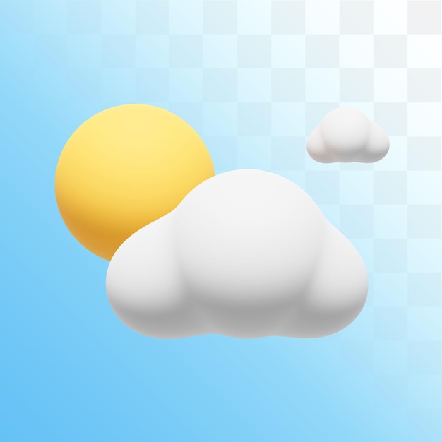 3D天気イラスト曇りの日