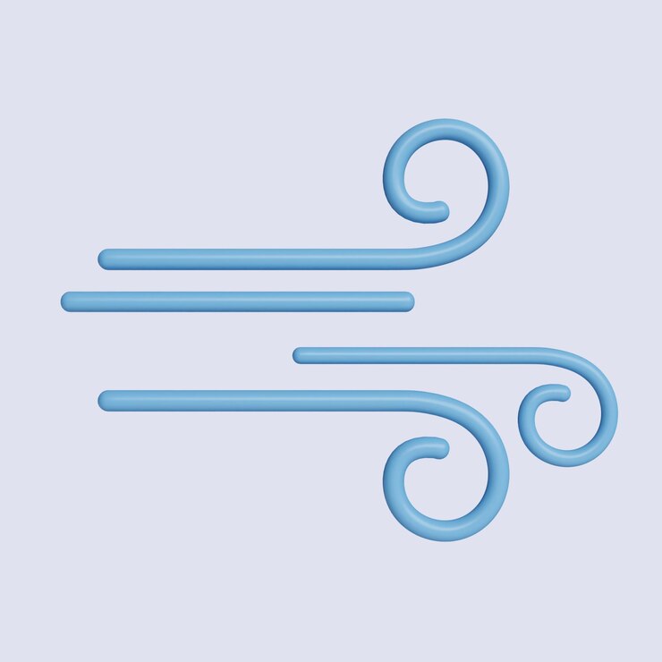 PSD 3d weather wind icon isolated on gray background 3d rendering illustration clipping path