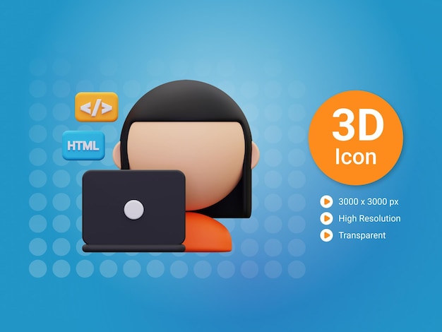 3d web developer icon