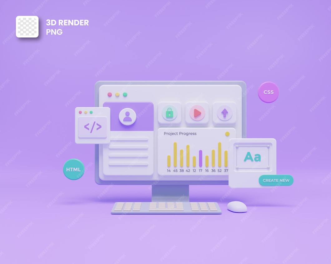 Premium PSD | 3D web development or software development or web design ...