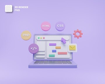 Premium PSD | 3d web development or software development or web design ...