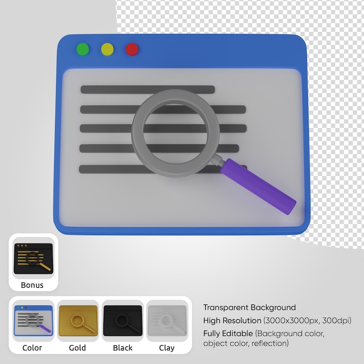 PSD 3d web page search