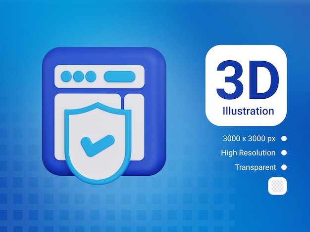 3d web security icon