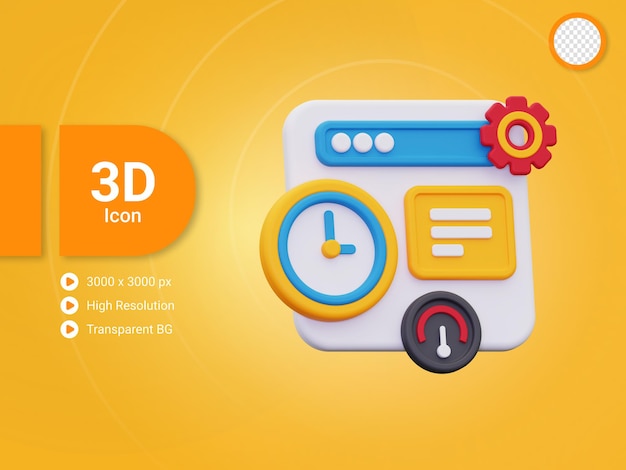 PSD 3d web speed icon