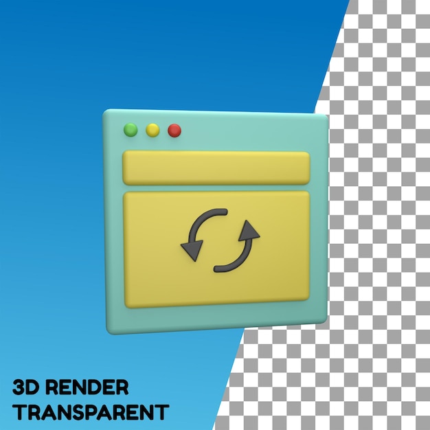 3D-webpaginapictogram voor herlaadpagina