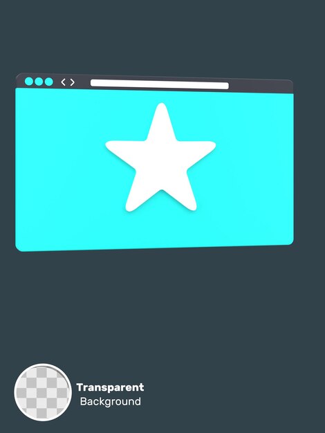 3d-сайт и звезда для любимого сайта с прозрачным фоном