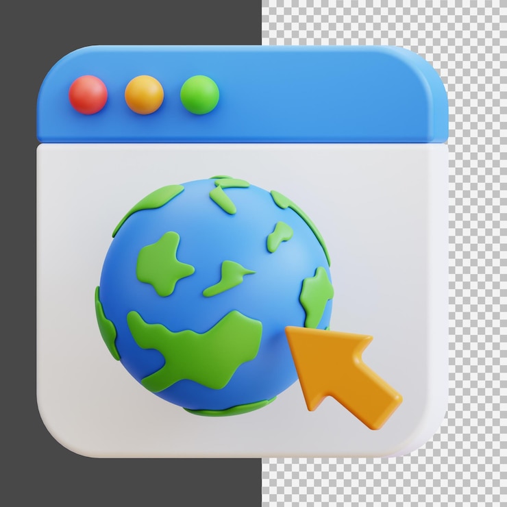PSD 3d website icon render