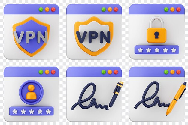 3d website icon set bundle