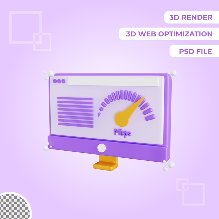 PSD 3d website speed icon isolated object illustration