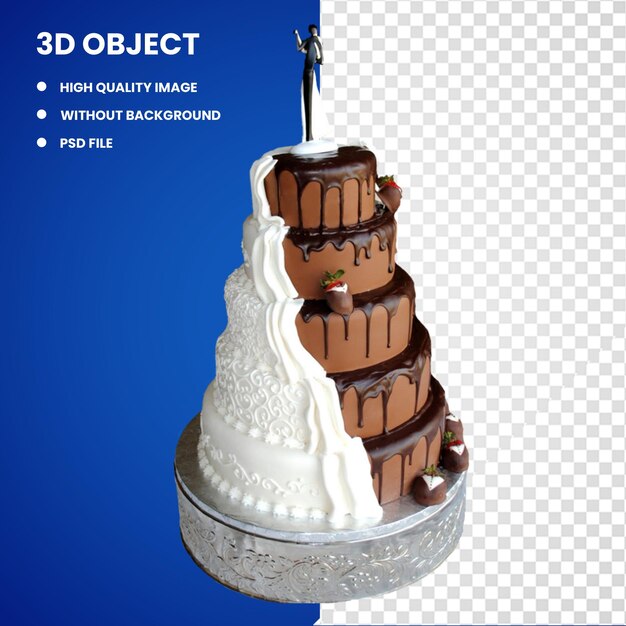 PSD 3d 웨딩 케이크