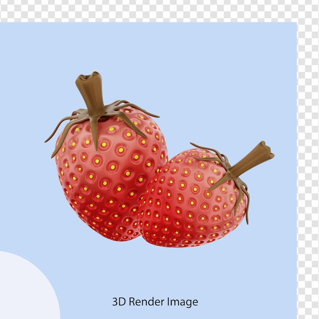 3d-weergave van aardbeienfruit