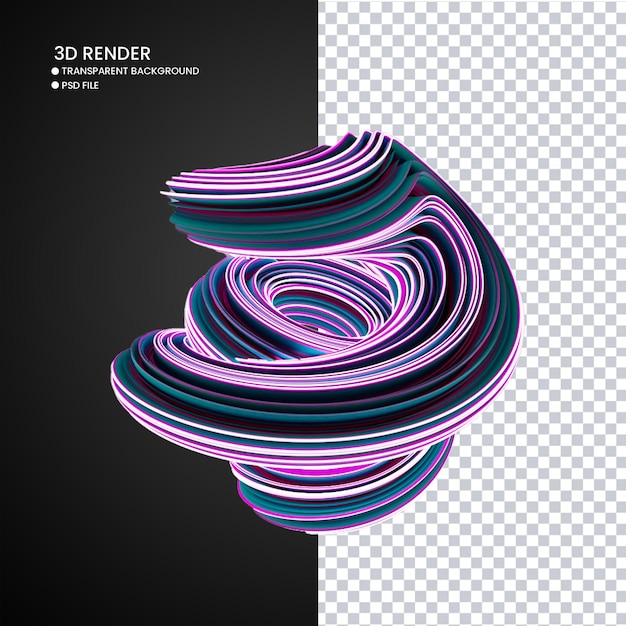 3D-weergave van abstracte vorm