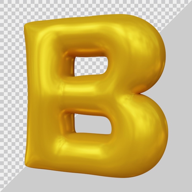 3D-weergave van alfabet letter b ballon