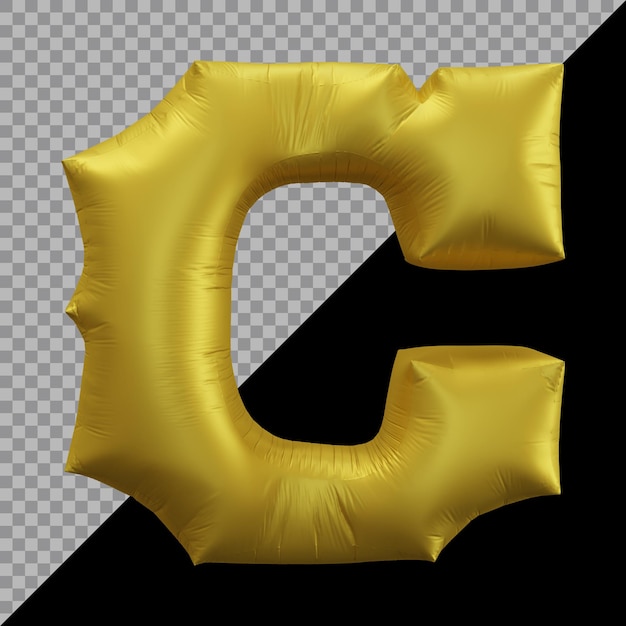 PSD 3d-weergave van alfabet letter c ballon goud