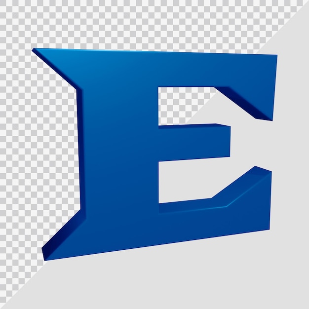 3d-weergave van alfabet letter e