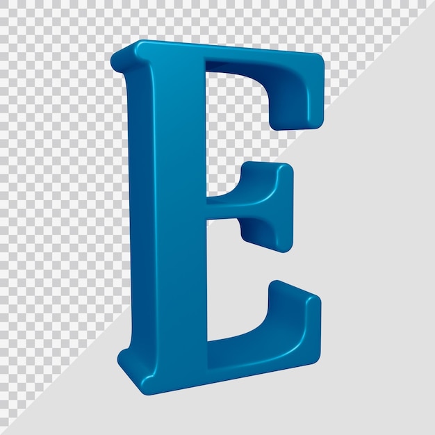 3D-weergave van alfabet letter e