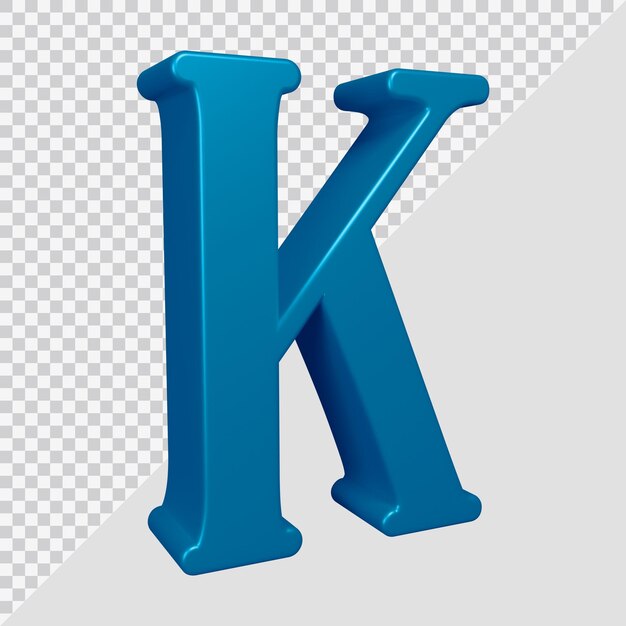 PSD 3d-weergave van alfabet letter k