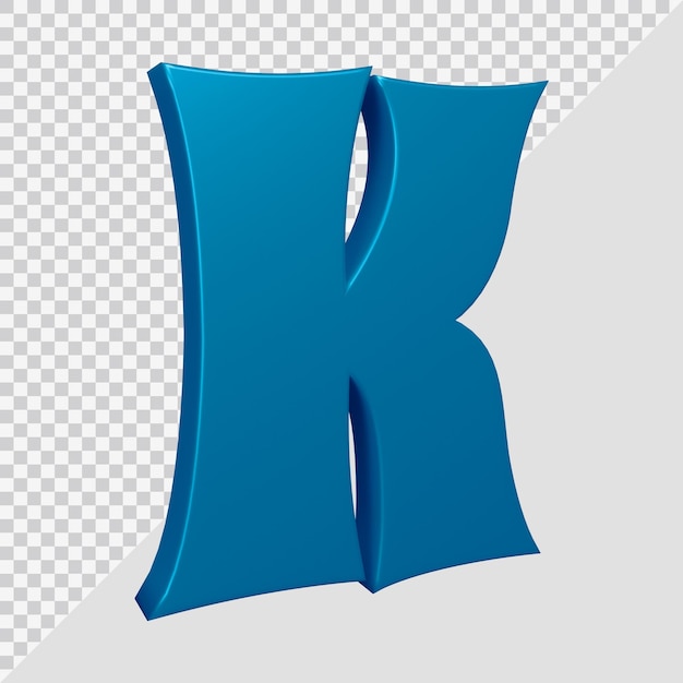 3d-weergave van alfabet letter k