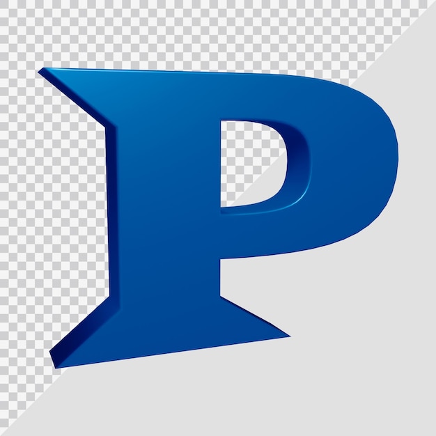 PSD 3d-weergave van alfabet letter p
