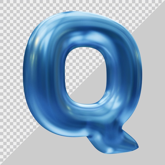 3d-weergave van alfabet letter q met moderne stijl