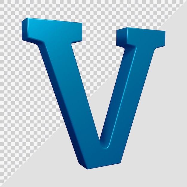 3D-weergave van alfabet letter v