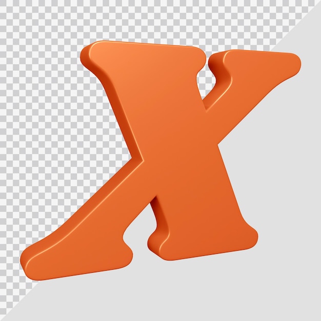 3d-weergave van alfabet letter x