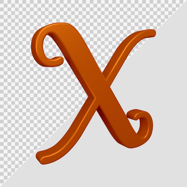 3d-weergave van alfabet letter x