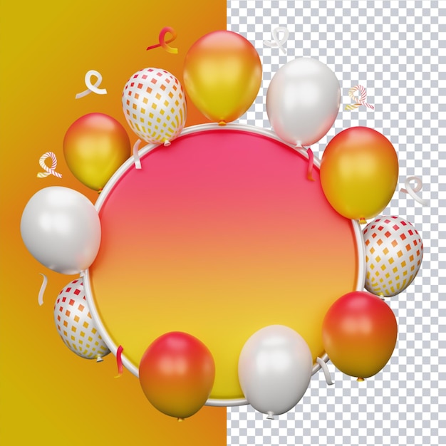 3D-weergave van ballonachtergrond voor sociale media