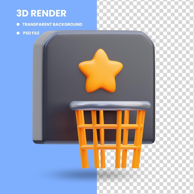 3D-weergave van basketbal spel pictogram illustratie