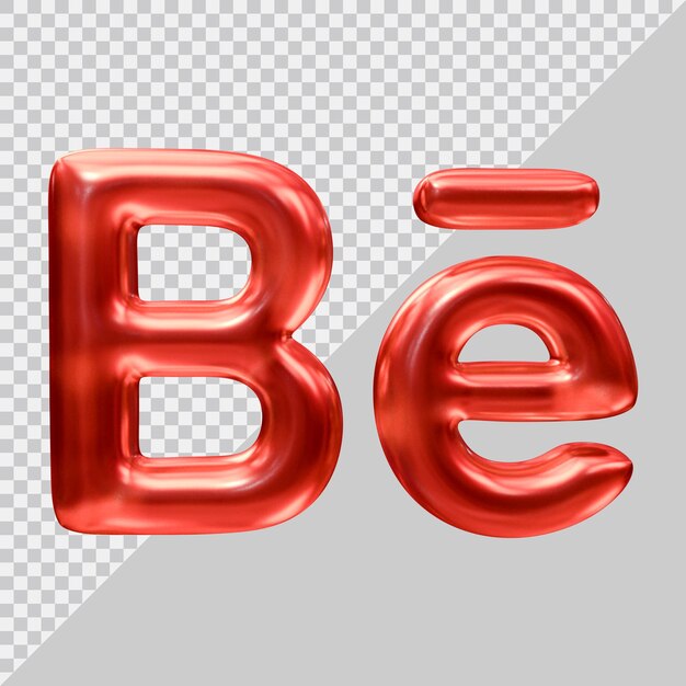 PSD 3d-weergave van behance pictogram sociale media concept