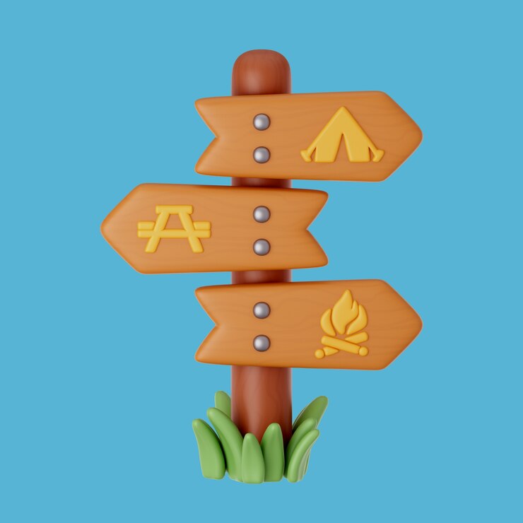 PSD 3d-weergave van campingpictogram