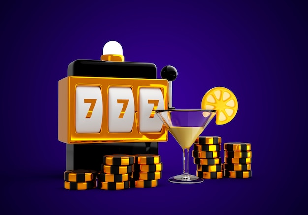 PSD 3d-weergave van casino-elementen