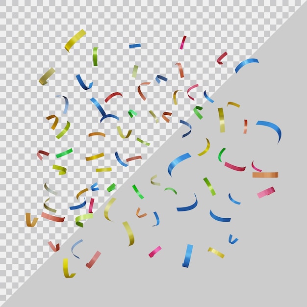 PSD 3d-weergave van confetti met moderne stijl