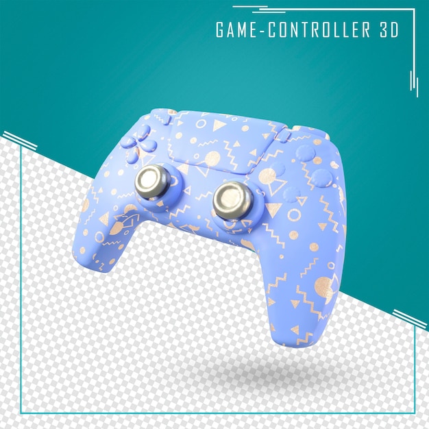 PSD 3d-weergave van de controller blauwe mobiele games