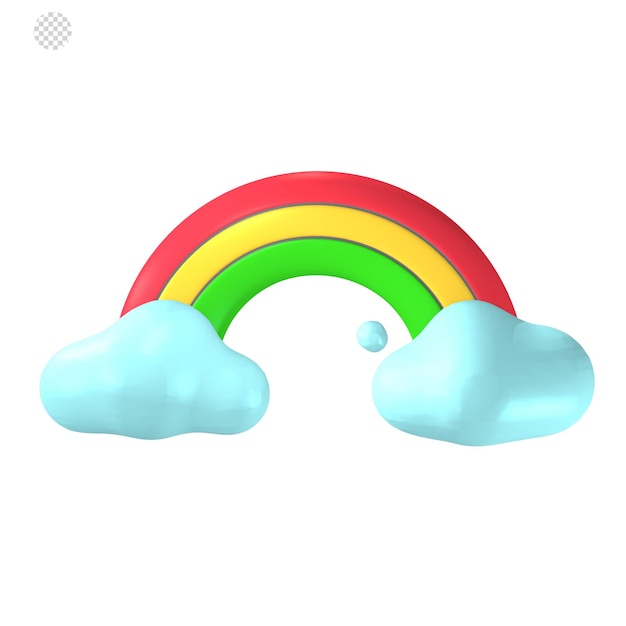 3D-weergave van de favoriete pictogramillustratie van kinderen en baby's Rainbow
